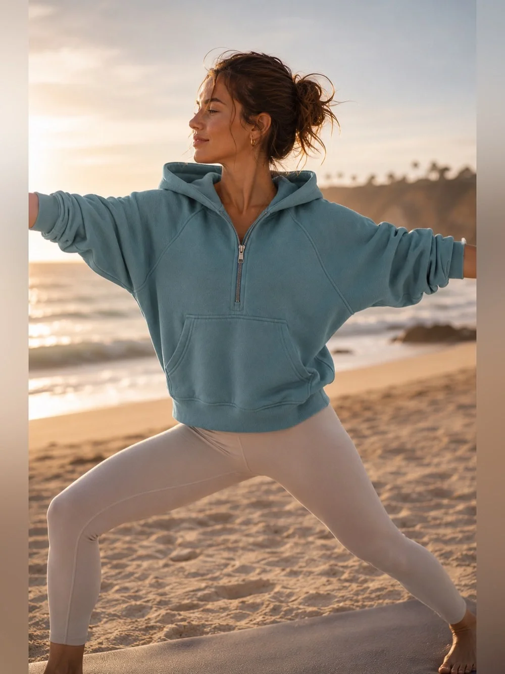 💙🩵 LIKE NEW Automet Scuba-Inspired Hoodie | Large | Dusty Teal Athleisure 🩵💙 - Picture 1 of 3
